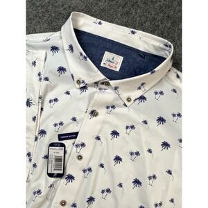 Johnnie-O Hangin Out 4XL Mens Button‎ Down Shirt Palm Tree Print Short Sleeve